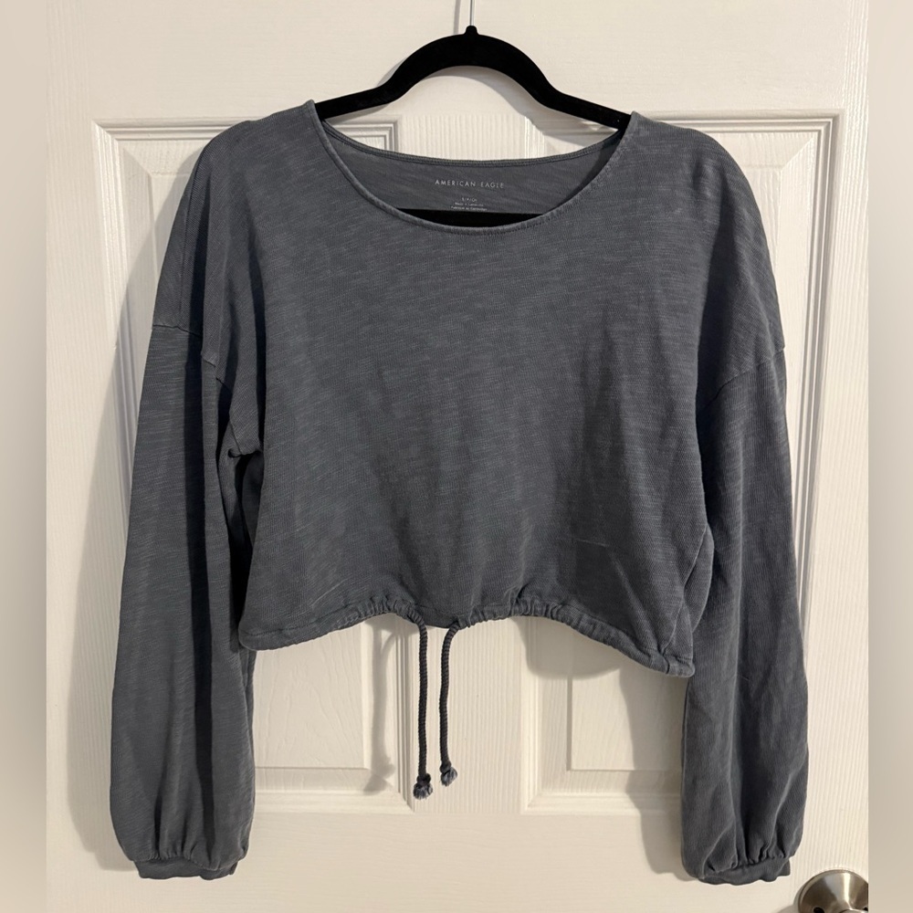 American Eagle Charcoal Knit Crop